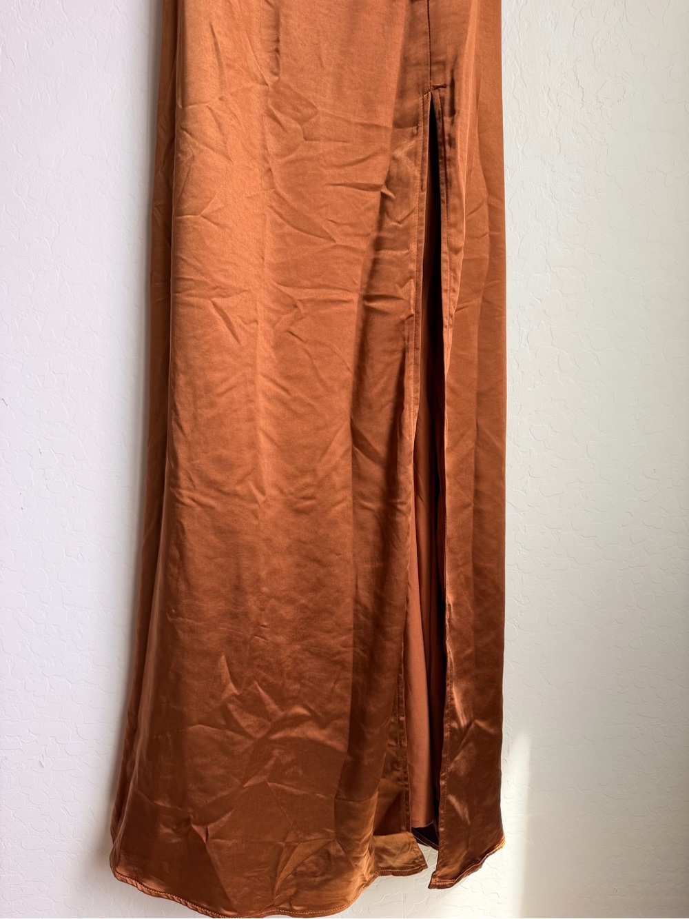 Lulus Maxi Rust Colored Satin Dress - Picture 5 of 6